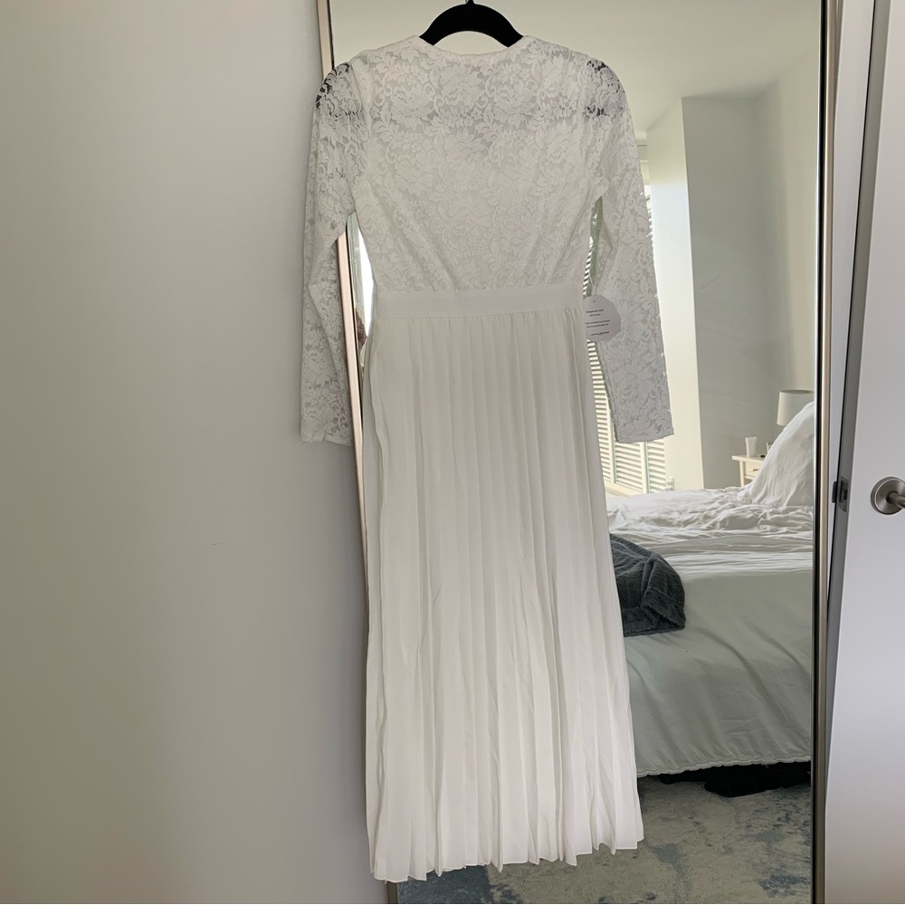 Little Mistress x ModCloth Lacing Down the Aisle Maxi Dress White NWT Size 6 - Picture 4 of 5